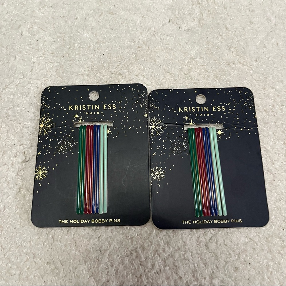 Set of 2 Kristin Ess Holiday Bobby Pins - Multicolor